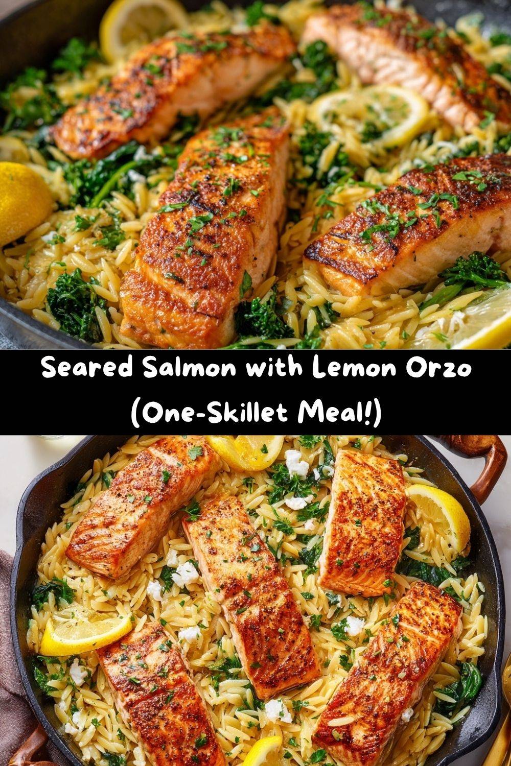 Seared Salmon with Lemon Orzo