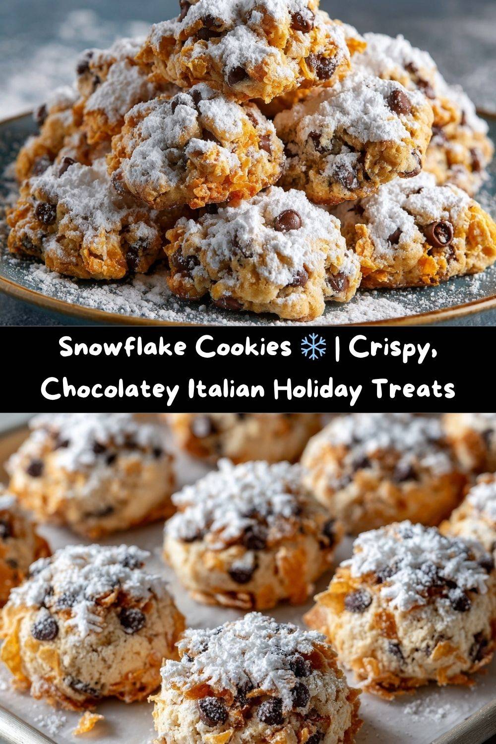 Snowflake Cookies with Chocolate Chips & Cornflakes