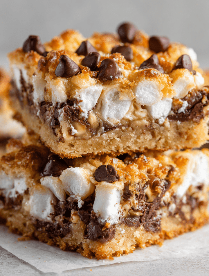 Marshmallow Chocolate Chip Shortbread Magic Bars