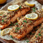 Pecan-Crusted Salmon with Lemon Glaze