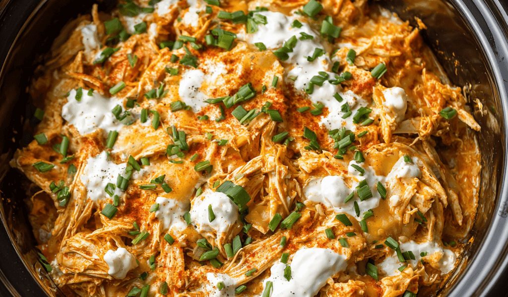 Creamy Crockpot Buffalo Ranch Chicken