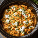 Creamy Crockpot Buffalo Ranch Chicken