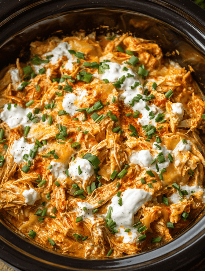 Creamy Crockpot Buffalo Ranch Chicken
