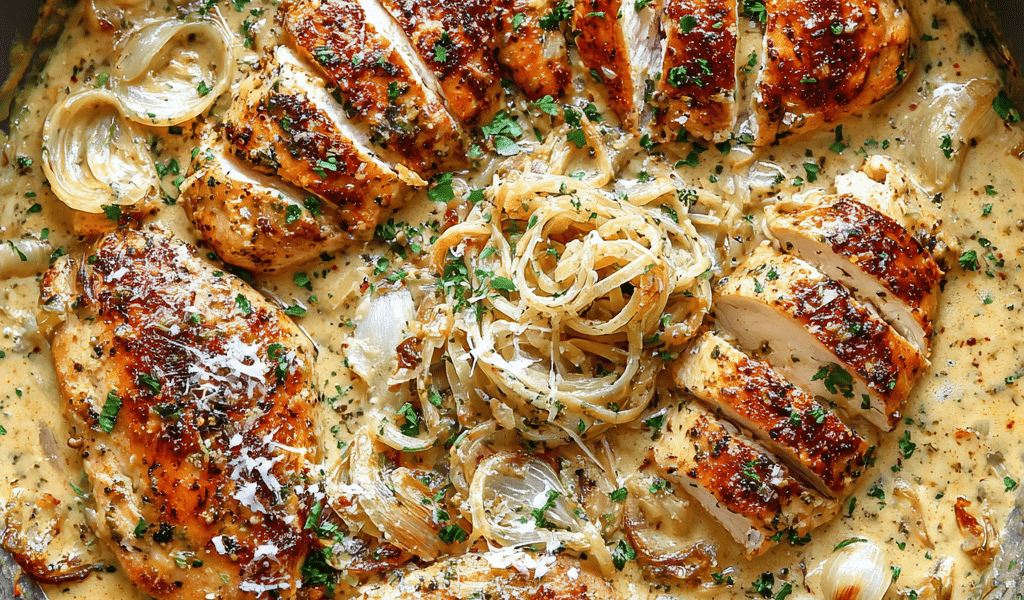 Creamy Garlic Chicken with Herb Butter Sauce