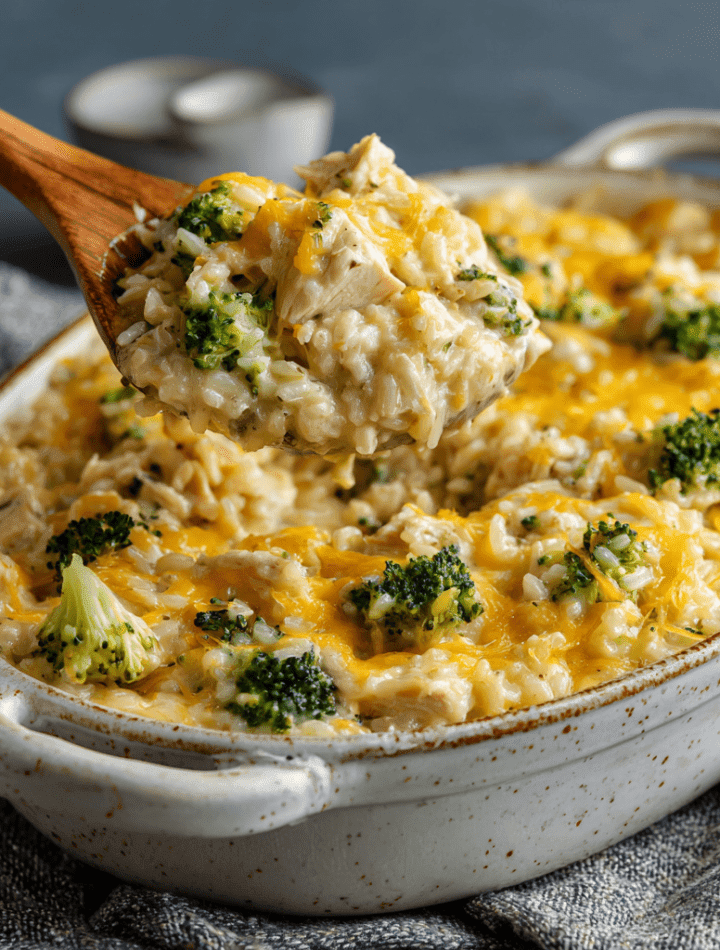 Cheesy Chicken Broccoli Rice Casserole