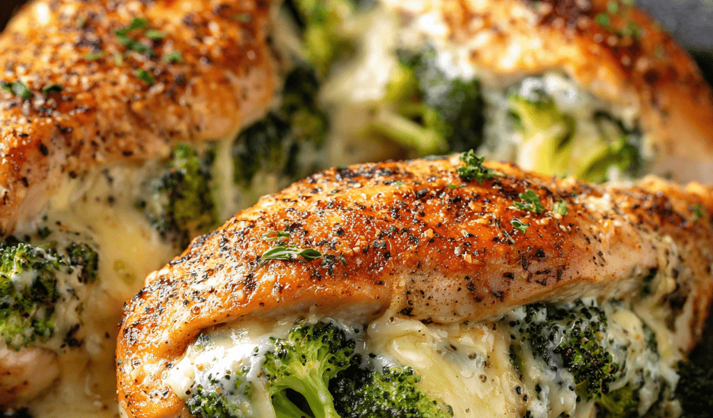 Cream Cheese and Broccoli Stuffed Chicken Breasts