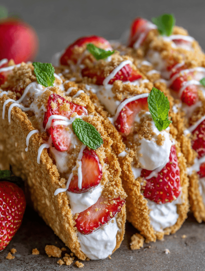 Strawberry Crunch Cheesecake Tacos