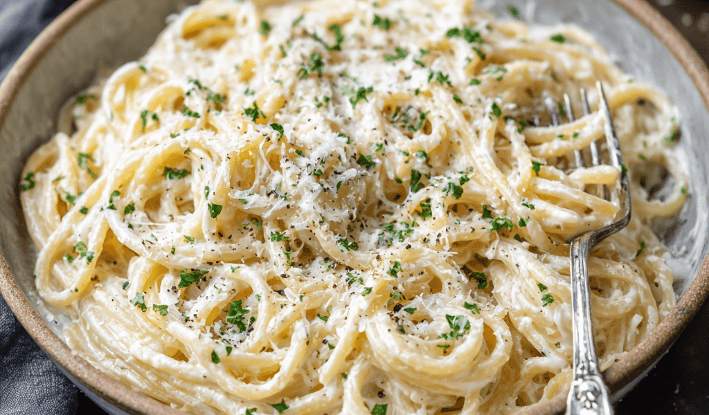 5-Ingredient Creamy Garlic Parmesan Pasta