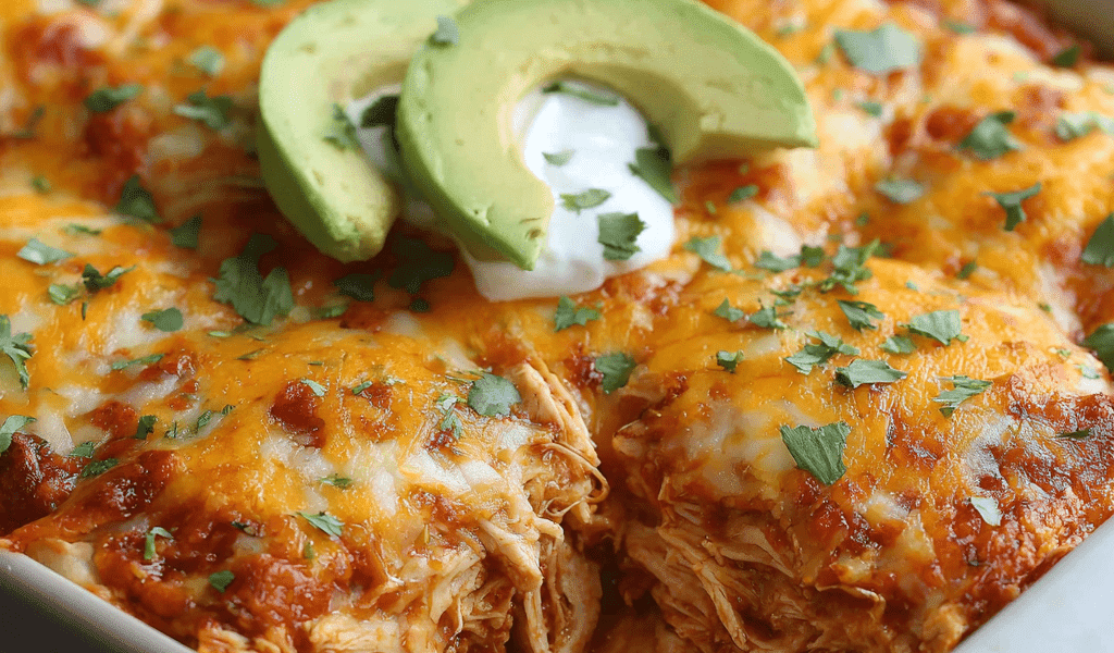 Shredded Chicken Enchilada Casserole