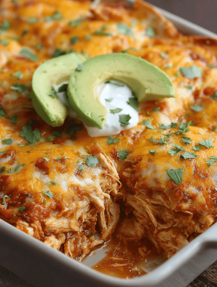Shredded Chicken Enchilada Casserole