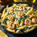 Spinach & Feta Shrimp Penne