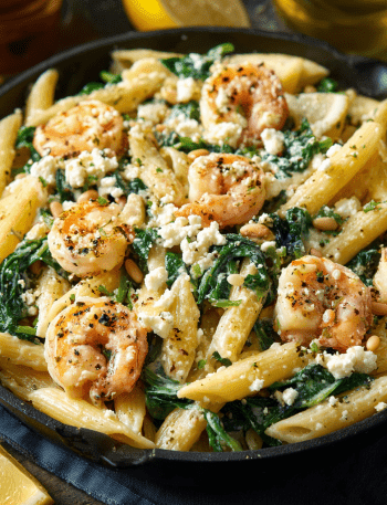 Spinach & Feta Shrimp Penne