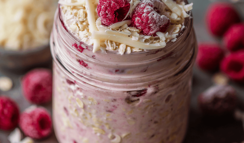 Raspberry White Chocolate Overnight Oats