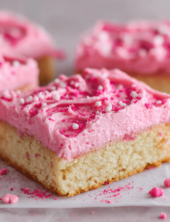 Raspberry Frosted Sugar Cookie Bars