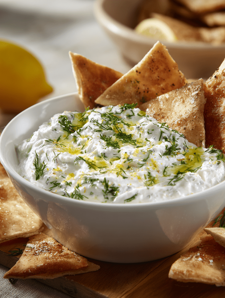 Creamy Greek Yogurt Dip with Pita Chips