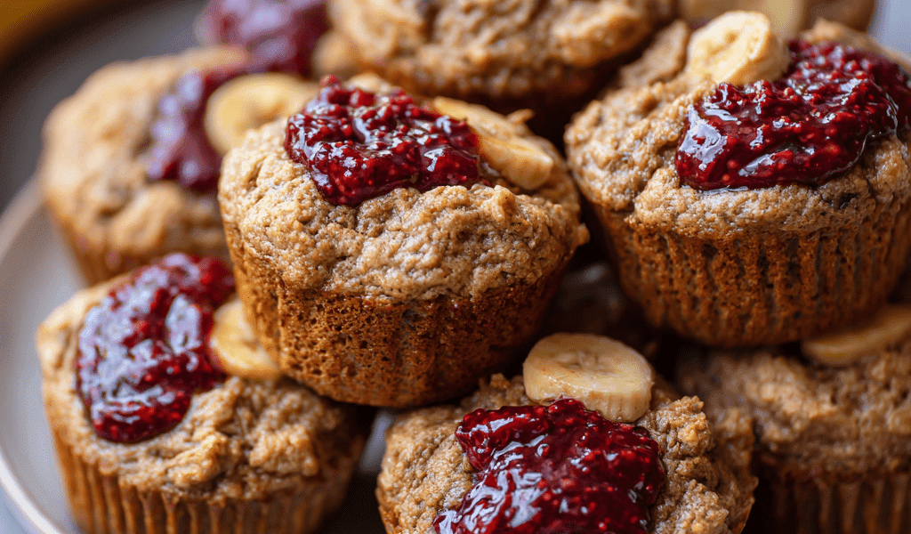 Peanut Butter & Jelly Banana Muffins