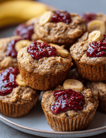 Peanut Butter & Jelly Banana Muffins