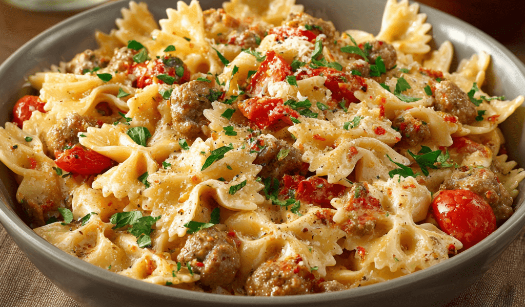Creamy Bow Tie Pasta with Sausage