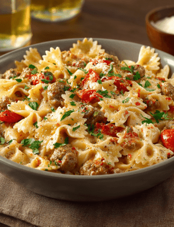 Creamy Bow Tie Pasta with Sausage