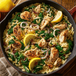 Chicken & Spinach Orzo Skillet