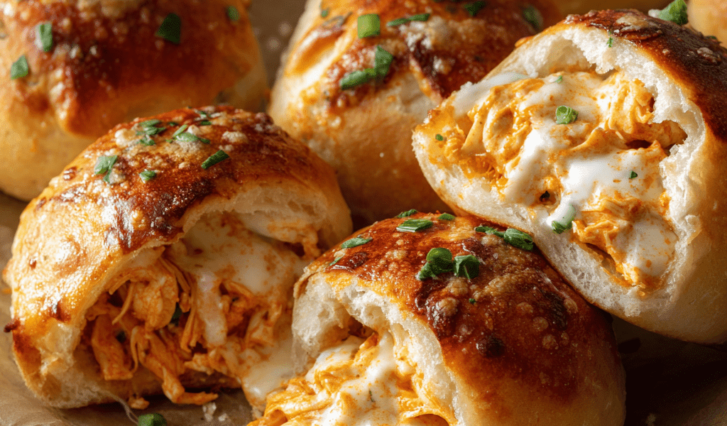Buffalo Chicken Bombs with Ranch-Stuffed Center