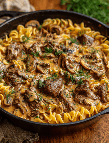 Beef Tips Stroganoff Skillet