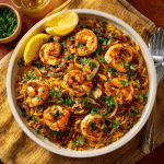 Moroccan Harissa Shrimp Orzo
