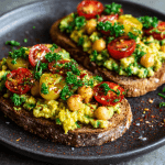 Mediterranean Avocado Chickpea Mash Toast