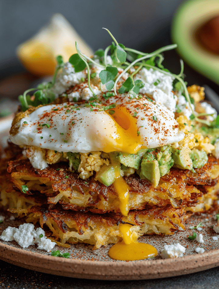 Viral Loaded Hash Browns with Avocado