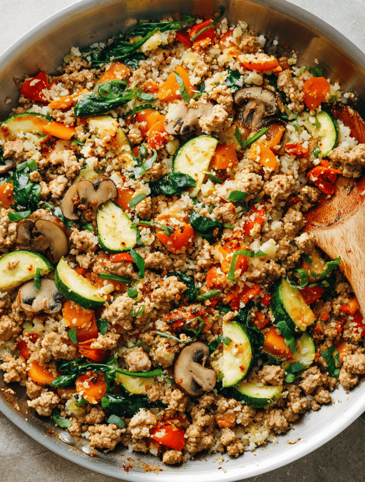 Spicy Turkey & Cauliflower Rice Bowl