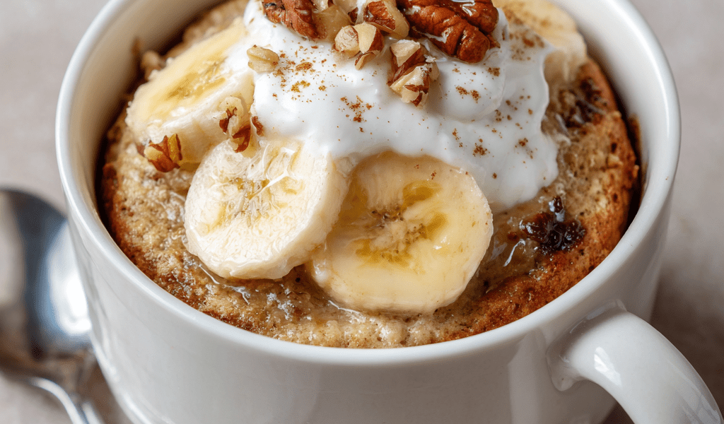 Cottage Cheese Banana Bread Mug Cake