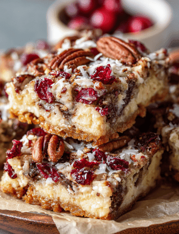 Keto Cranberry Pecan Magic Bars