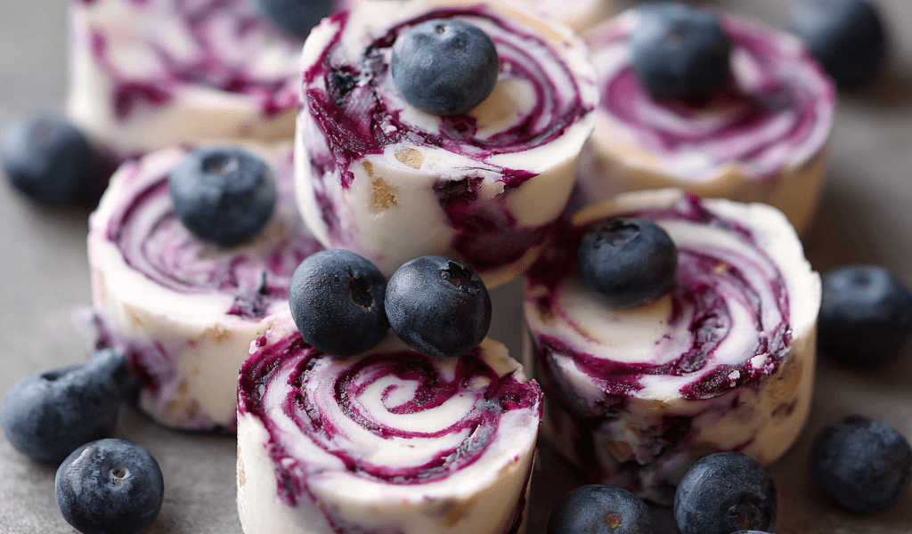 Frozen Blueberry Swirl Yogurt Bites