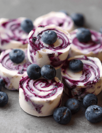 Frozen Blueberry Swirl Yogurt Bites