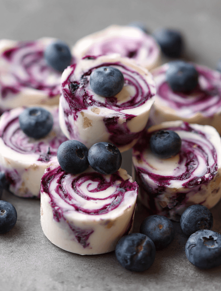 Frozen Blueberry Swirl Yogurt Bites