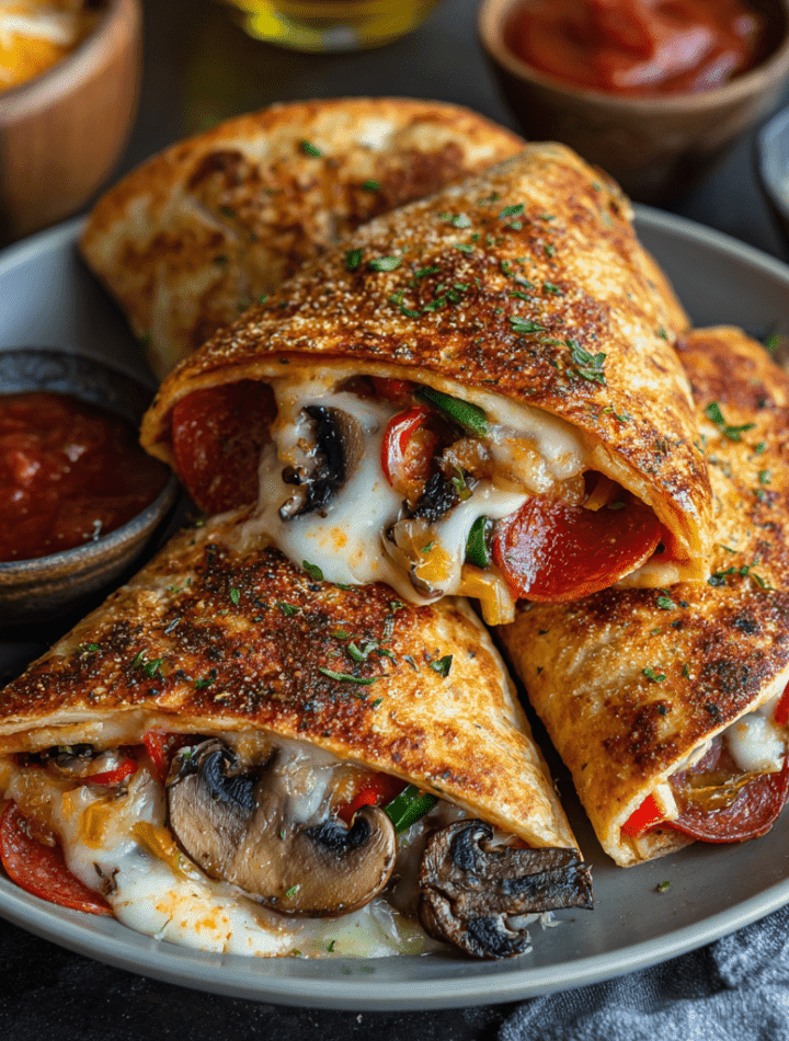 Crispy Tortilla Pizza Pockets