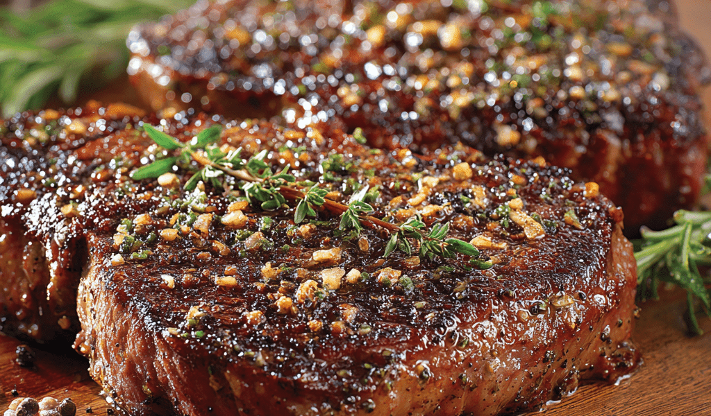 Grilled Bison Ribeye Steaks