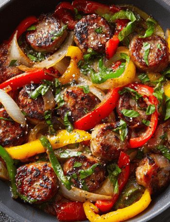 Italian Sausage, Peppers, and Onions Skillet