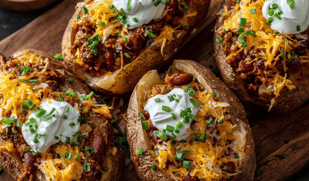Chili-Stuffed Baked Potatoes
