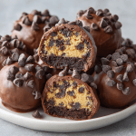 No-Bake Chocolate Chip Cookie Dough Brownie Bombs