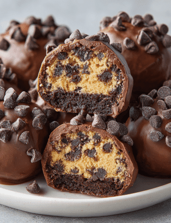 No-Bake Chocolate Chip Cookie Dough Brownie Bombs