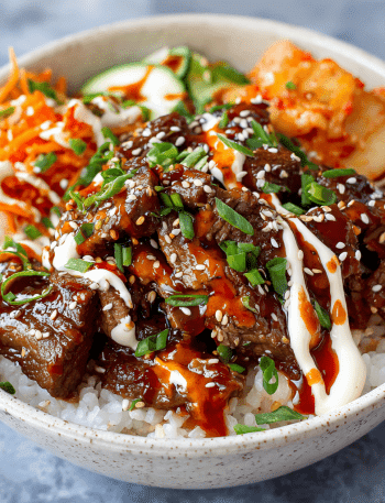 Korean BBQ Beef Tips Rice Bowls