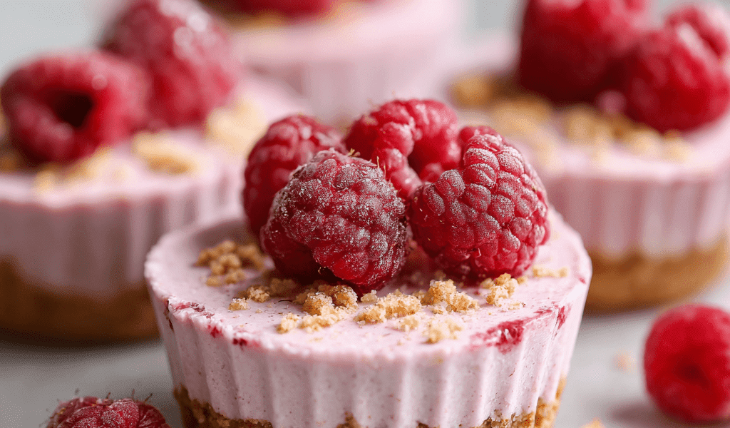 No-Bake Raspberry Yogurt Protein Cheesecake Cups