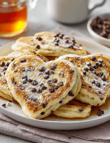 Chocolate Chip Ricotta Heart Pancakes