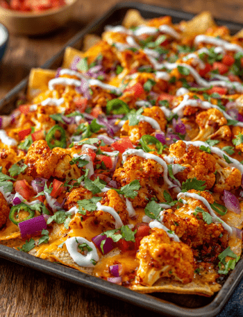 Buffalo Cauliflower Nachos