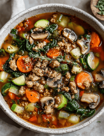 Ground Turkey Mushroom Soup