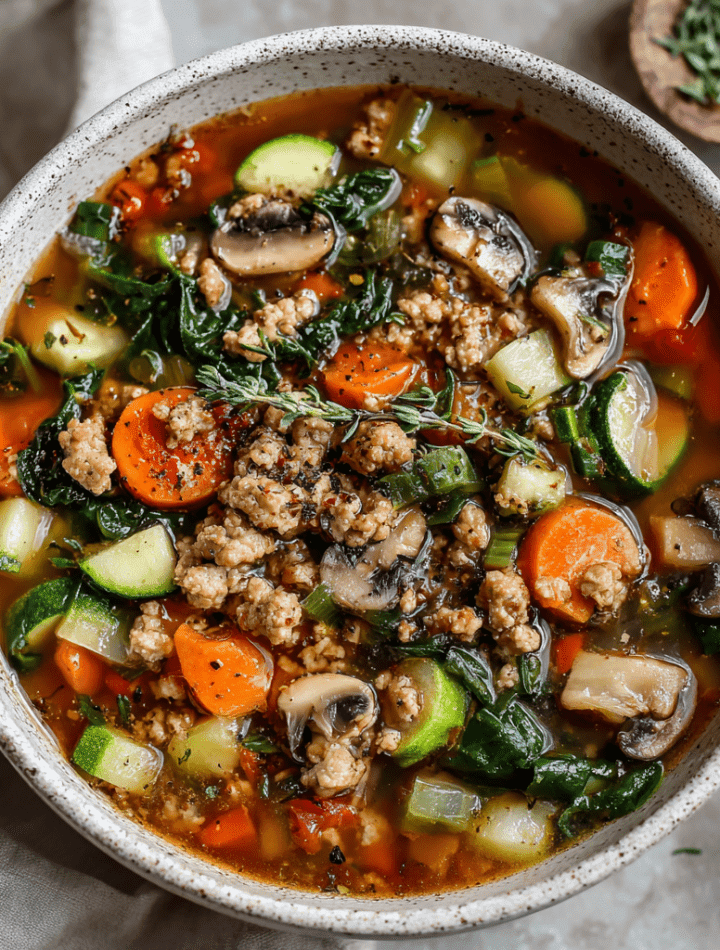 Ground Turkey Mushroom Soup