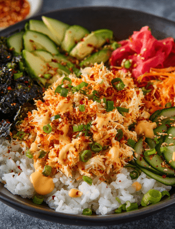 Easy Spicy Crab Sushi Bowls