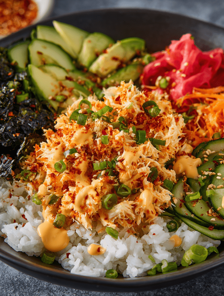 Easy Spicy Crab Sushi Bowls