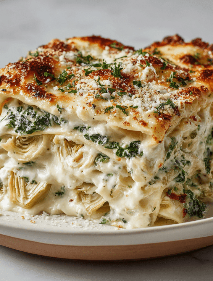 White Lasagna with Spinach & Artichoke
